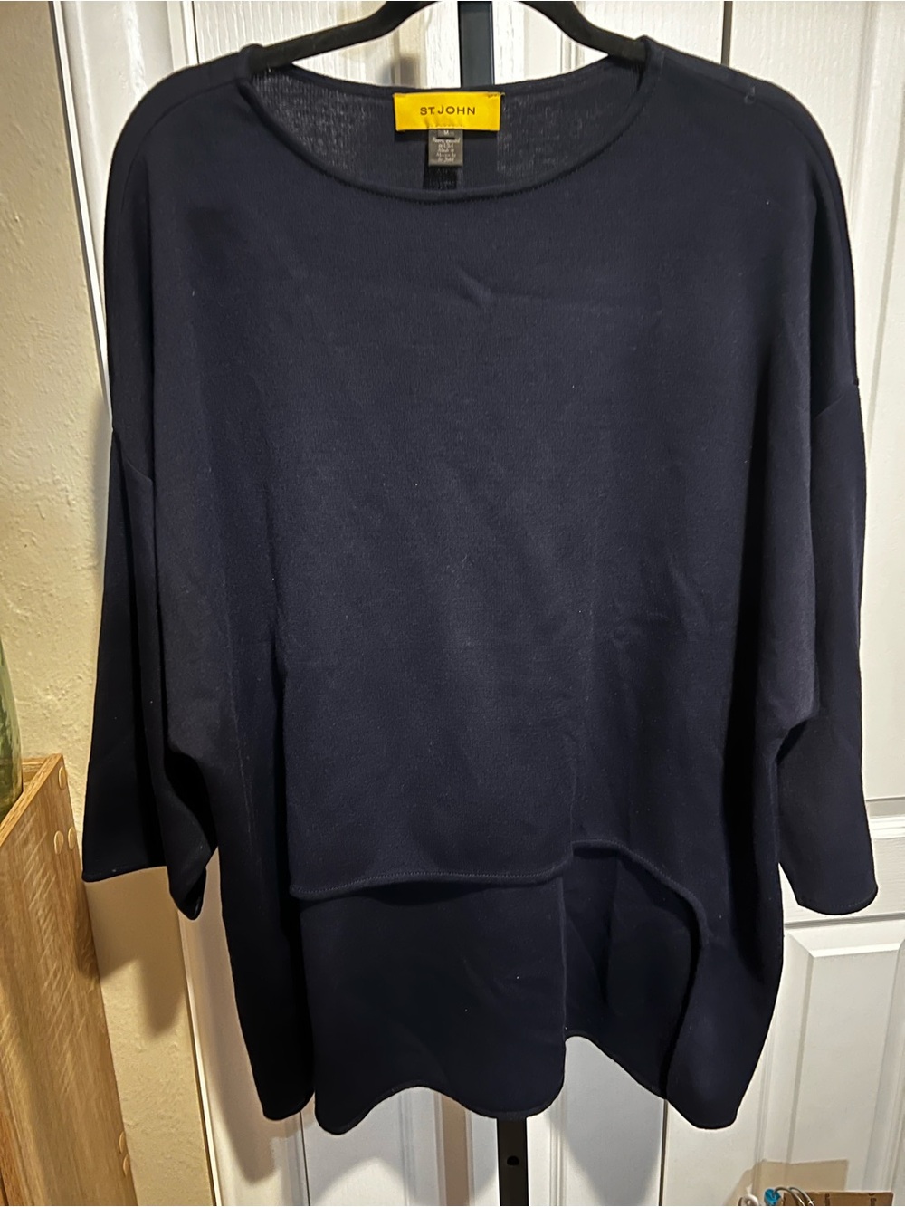 St. John Navy Relaxed Knit Top